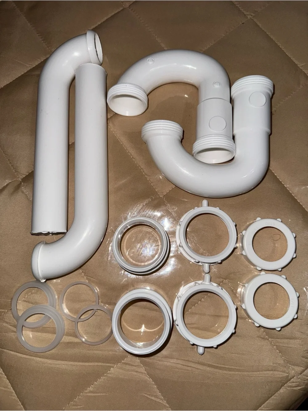 1-1/2” Sink P-Trap Drain Kit White Plastic Fits 1-1/4” & PlumbCraft Repair